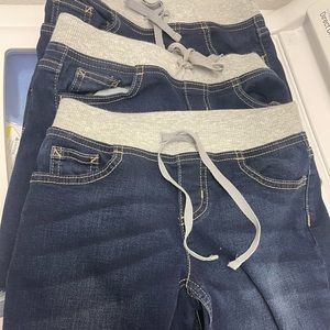 Lot of three pairs of justice girls size 8 mid dark denim shorts new without tag